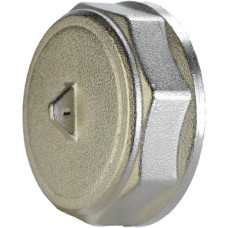 Заглушка нікельована 1 1/4″ВР штампована з контрольним отвором А1010Ако(нк) VA