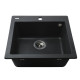 Гранітна мийка Globus Lux AOSTA чорний металiк 490x455мм-А0001